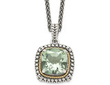 3.60 Carat (ctw) Green Quartz Pendant Necklace in Sterling Silver with Chain